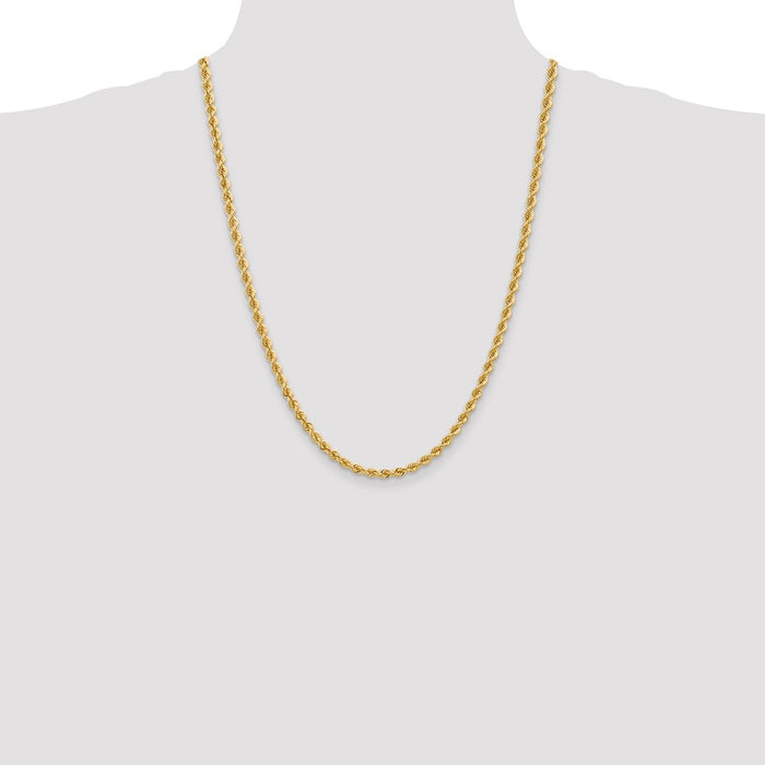 Buy 14K Gold 24-Inch Classic Rope Chain, 4mm - Stylish Luxury Accessory!-4