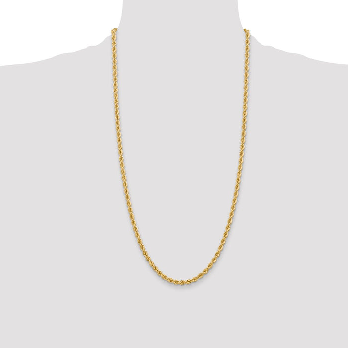 Buy Stylish 14K Gold 28-Inch 4mm Rope Chain with Lobster Clasp - Affordable Luxury-4