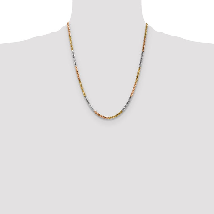Shop 14K Tri-Color 4mm Diamond-Cut Rope Chain | Affordable Luxury Jewelry-4