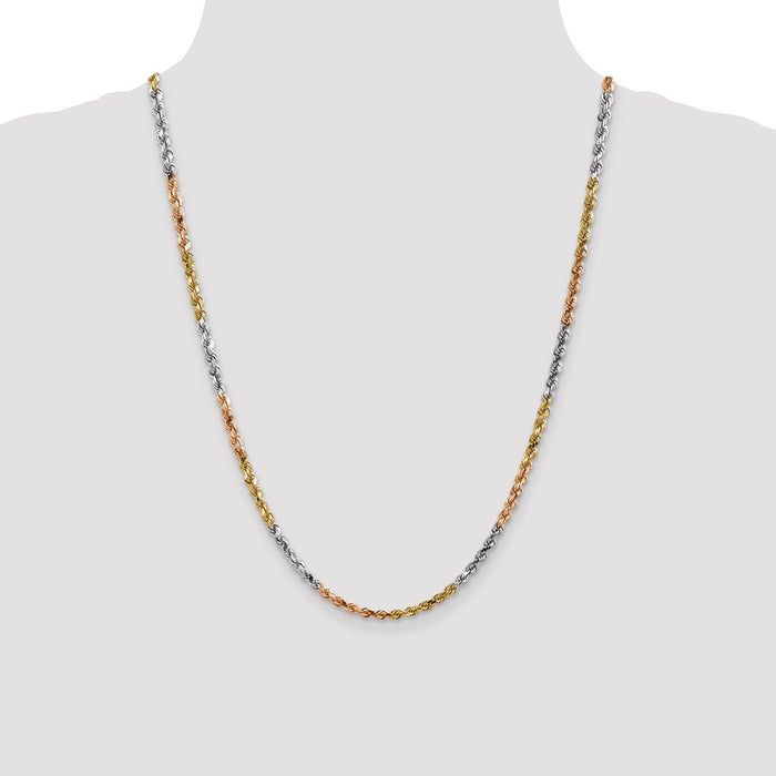 Shop Exclusive 14K Tri-Color Diamond-Cut Rope Chain - 24-Inch, 4mm, Stylish!-4