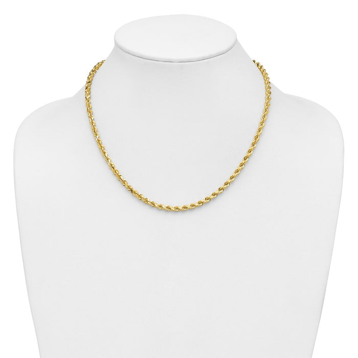 High-Quality 14K Gold 18-Inch 4.25mm Diamond-Cut Rope Chain - Affordable Luxury-4