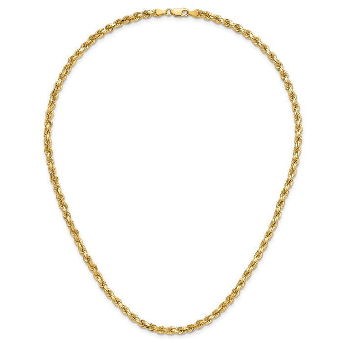 High-Quality 14K Gold 18-Inch 4.25mm Diamond-Cut Rope Chain - Affordable Luxury-5