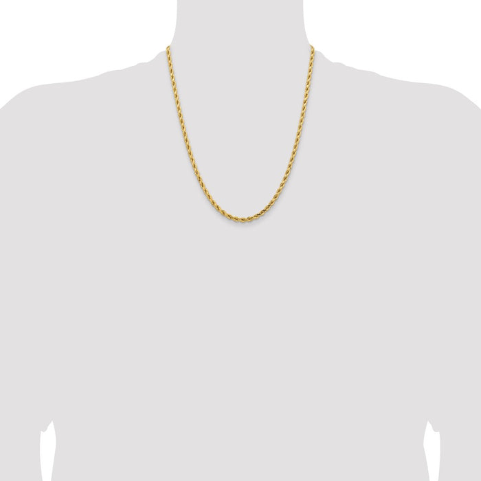 Exclusive 14K Gold 22-Inch Diamond-Cut Rope Chain, 4.25mm Width, Stylish Luxury-4