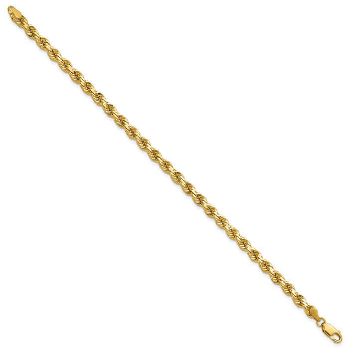 Buy 14K Gold 9-Inch Diamond-Cut Rope Chain, 4.25mm Width - Luxury Jewelry-2