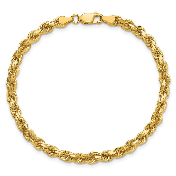 Buy 14K Gold 9-Inch Diamond-Cut Rope Chain, 4.25mm Width - Luxury Jewelry-5