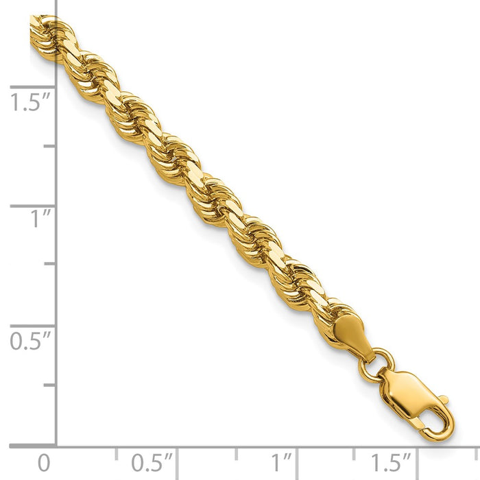 Buy 14K Gold 9-Inch Diamond-Cut Rope Chain, 4.25mm Width - Luxury Jewelry-3