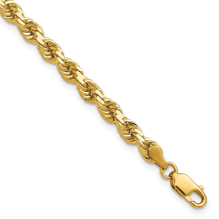 Buy 14K Gold 9-Inch Diamond-Cut Rope Chain, 4.25mm Width - Luxury Jewelry-1