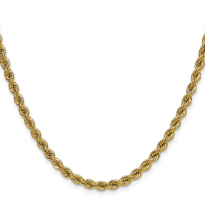 Buy 14K Gold 4.2mm Classic Rope Chain Necklace - Stylish Luxury Jewelry-2