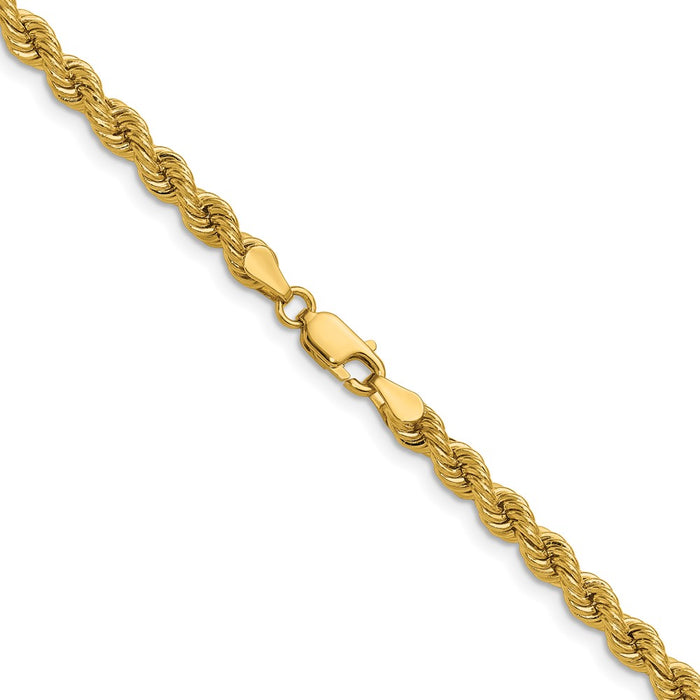 Exclusive 14K Gold 4.2mm Classic Rope Chain Necklace - Stylish Value Buy!-3