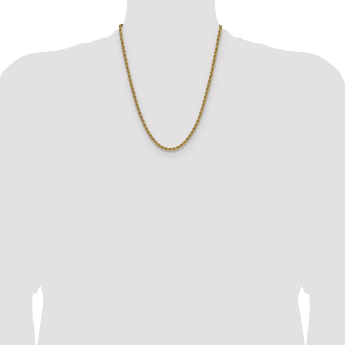 Buy 14K Gold Classic Rope Chain - 4.2mm, Stylish & Affordable Luxury Jewelry-4