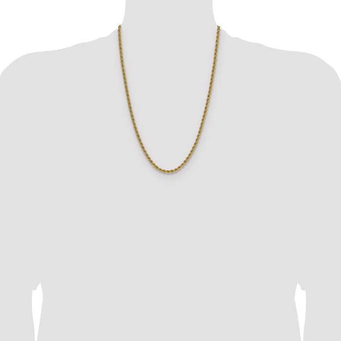 Exclusive 14K Gold 4.2mm Classic Rope Chain Necklace - Stylish Value Buy!-4
