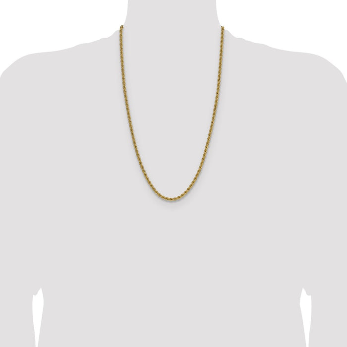Buy 14K Gold 4.2mm Classic Rope Chain Necklace - Stylish Luxury Jewelry-4