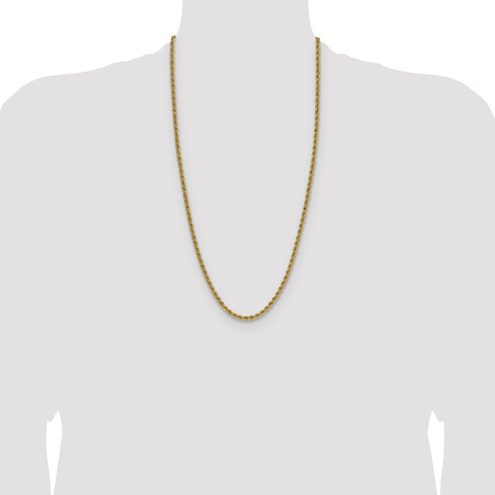 Shop 14K Gold 4.2mm Classic Rope Chain - Stylish Luxury Jewelry at Value Price-4