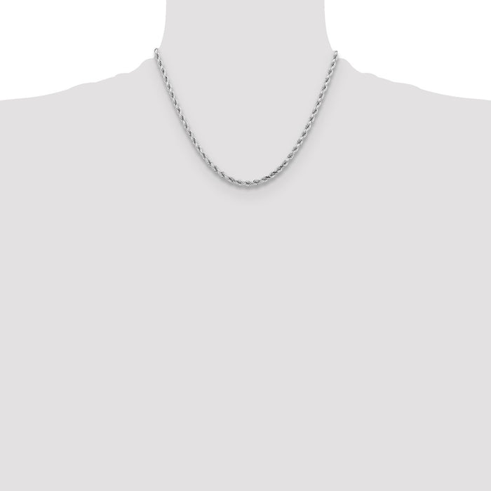 Buy Exclusive 14K White Gold 18-Inch Diamond-Cut Rope Chain, 4.25mm Links-4
