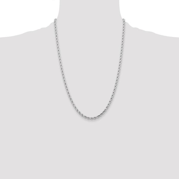 Exclusive 14K White Gold 24-Inch Diamond-Cut Rope Chain - 4.25mm Luxury-4