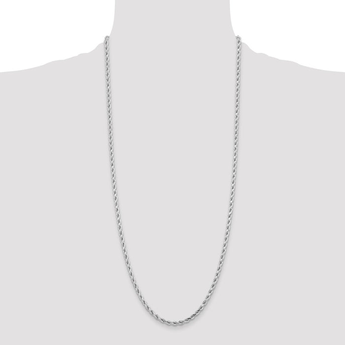 Exclusive 30-Inch 14K White Gold Diamond-Cut Rope Chain - 4.25mm Luxury!-4