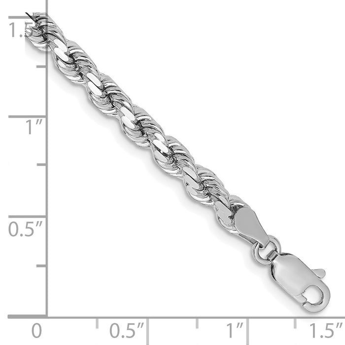 Buy 14K White Gold Diamond-Cut Rope Chain 7-Inch, 4.25mm - Stylish Value!-2