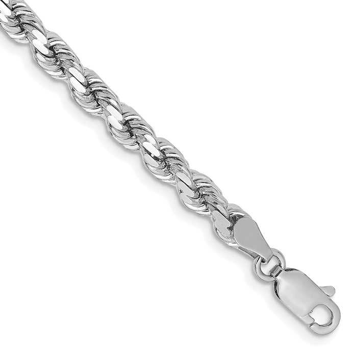 Buy Exclusive 14K White Gold 8-Inch Diamond-Cut Rope Chain, 4.25mm Links-1