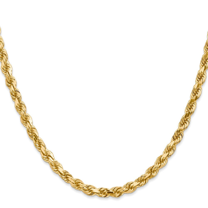 Shop Exclusive 14K Gold 22-Inch Diamond-Cut Rope Chain - Stylish 4.5mm Design-2