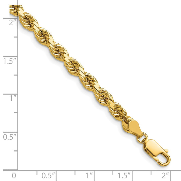 High-Quality 14K Gold 26-Inch 4.5mm Diamond-Cut Rope Chain - Stylish Value!-5