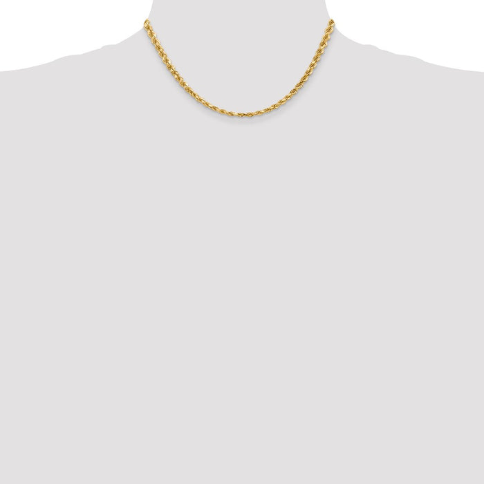 Buy 14K Gold 16-Inch 4.5mm Diamond-Cut Rope Chain - Stylish Luxury Jewelry-4