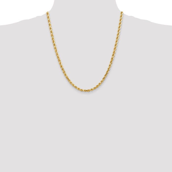 Shop Exclusive 14K Gold 22-Inch Diamond-Cut Rope Chain - Stylish 4.5mm Design-4