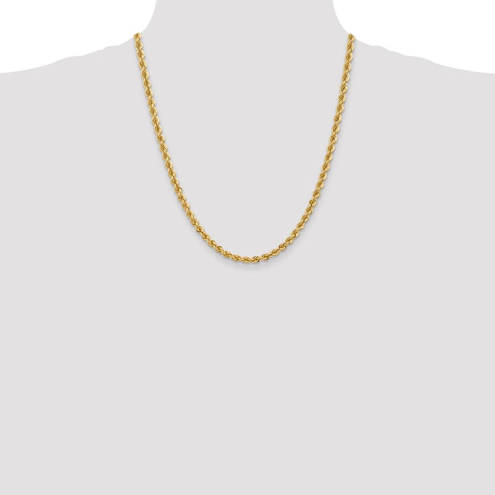 Shop 14K Gold 22-Inch 5mm Classic Rope Chain - Stylish and Durable Design-4