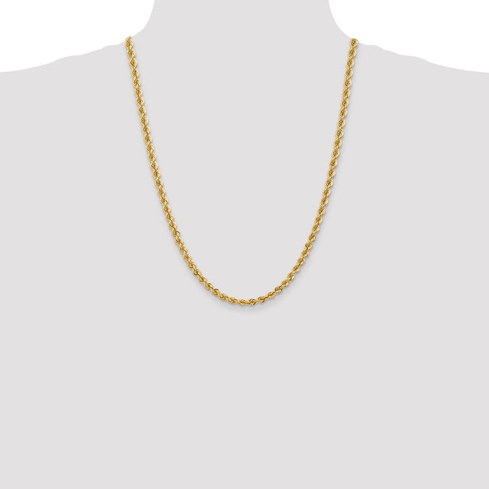 Buy 14K Gold 24-Inch Classic Rope Chain, 5mm - Stylish Luxury Accessory-4