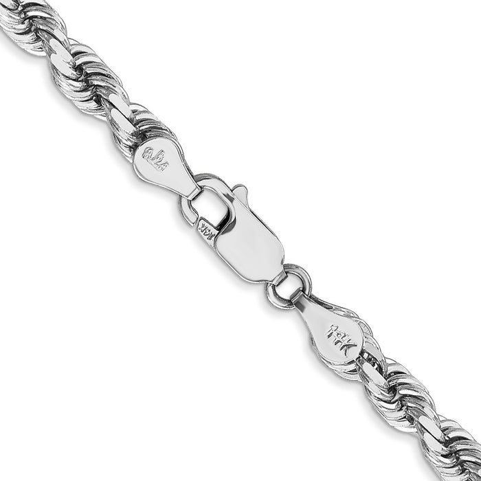 Buy Stylish 14K White Gold 18-Inch Diamond-Cut Rope Chain - 4.5mm Design-3