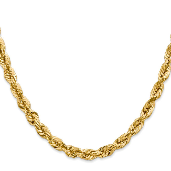 Shop Stylish 14K Gold 18-Inch 5.5mm Diamond-Cut Rope Chain - Luxury Design-2