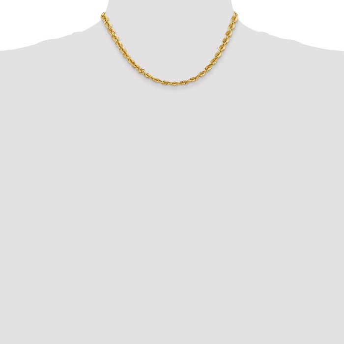 Buy Stylish 14K Gold 16-Inch Diamond-Cut Rope Chain - 5.5mm Luxury Design-4