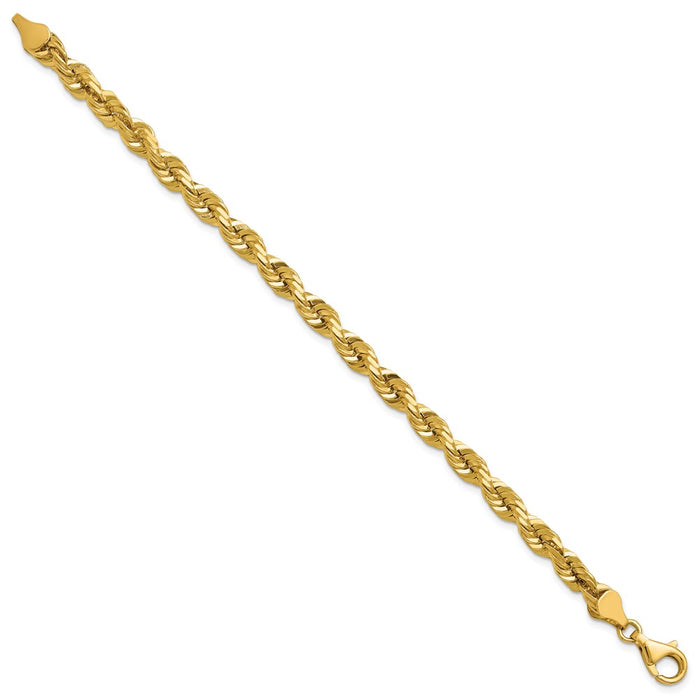 Shop Stylish 14K Gold 8-Inch Diamond-Cut Rope Chain - 5.5mm Luxury Design-2