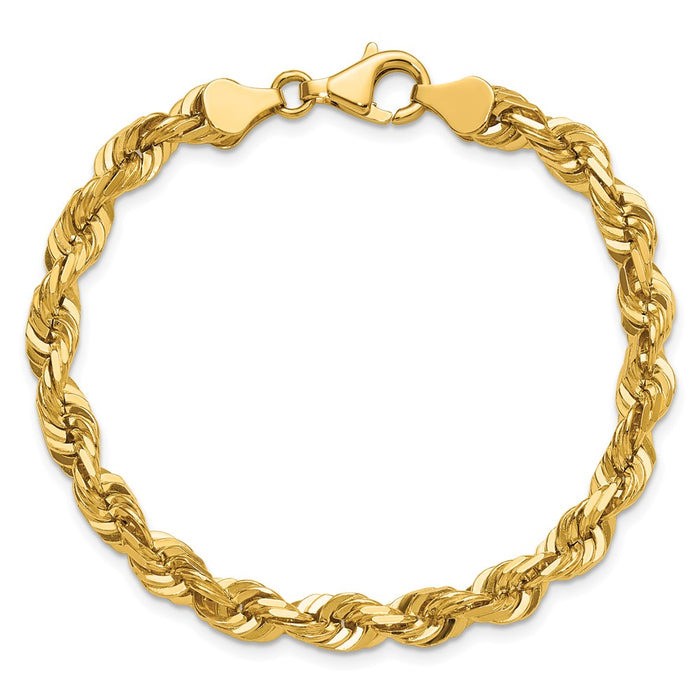 Shop 14K Gold 9-Inch Diamond-Cut Rope Chain - Stylish & Affordable Luxury!-5