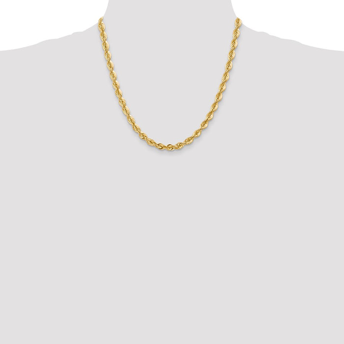 Buy Stylish 14K Gold 20-Inch 6mm Rope Chain with Lobster Clasp - Luxury Value!-4