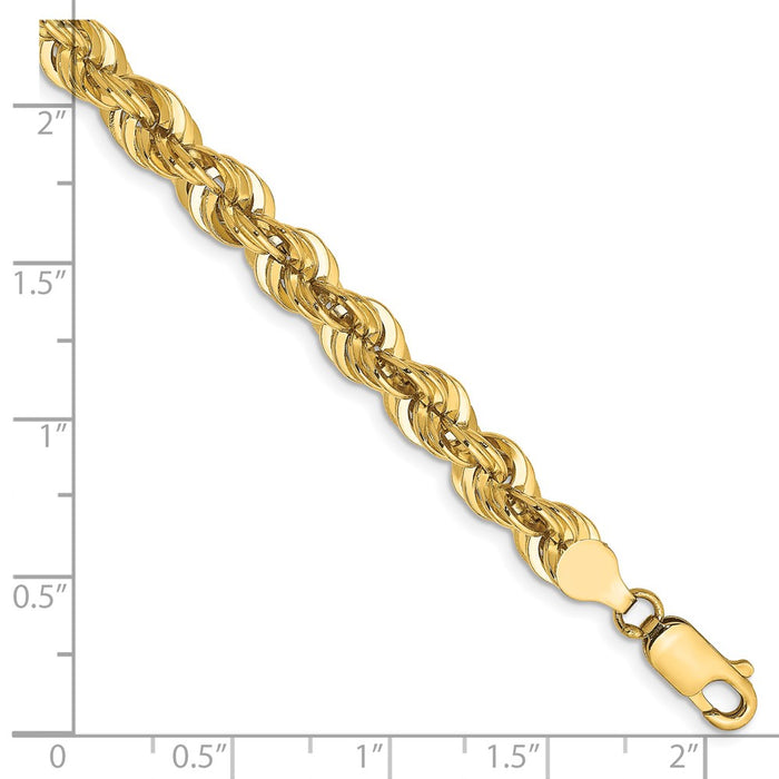 Designer 14K Gold 9-Inch 6mm Rope Chain - Affordable Luxury with Lobster Clasp-2