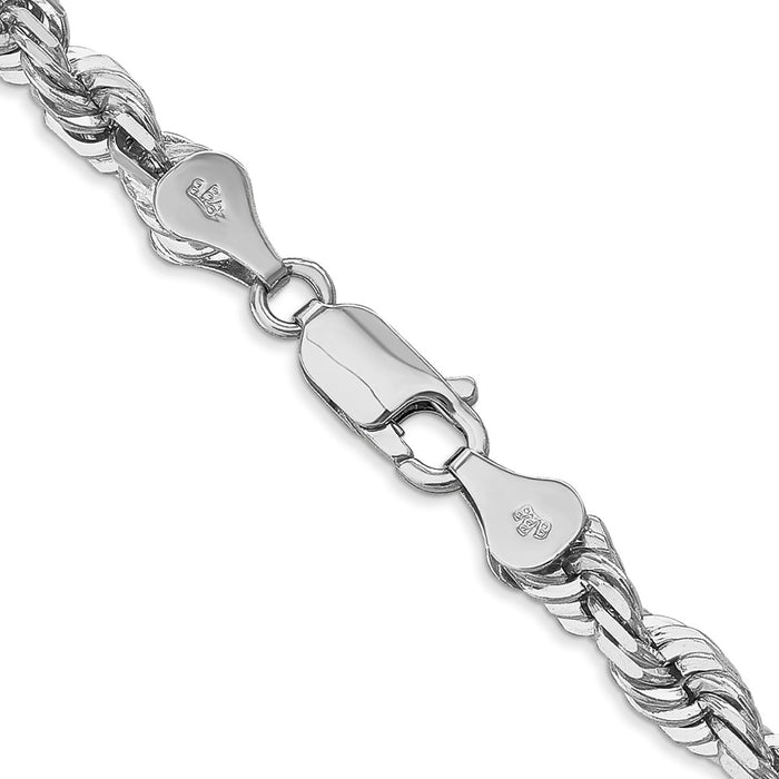 Shop Exclusive 14K White Gold 20-Inch Rope Chain - Stylish Diamond-Cut Links-3
