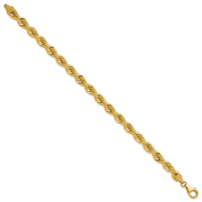 Buy 14K Gold 9-Inch Diamond-Cut Rope Chain, 6.5mm - Stylish & Affordable!-2