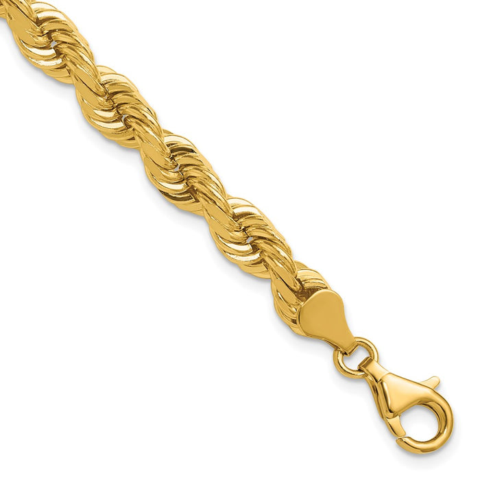 Buy 14K Gold 9-Inch Diamond-Cut Rope Chain, 6.5mm - Stylish & Affordable!-1