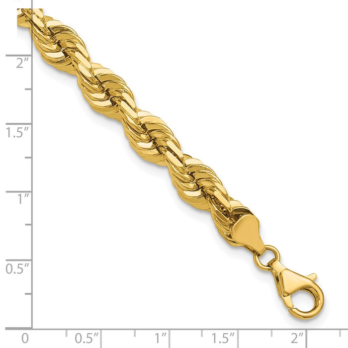 Shop Stylish 14K Gold 9-Inch Diamond-Cut Rope Chain - 7mm with Lobster Clasp-5