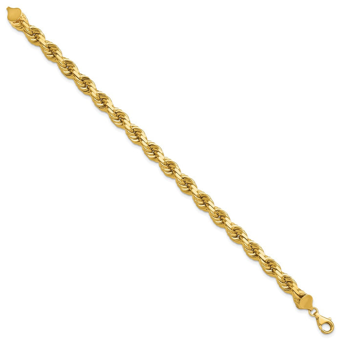 Shop 14K Gold 9-Inch Diamond-Cut Rope Chain - Stylish 8mm, Luxury Clasp-2