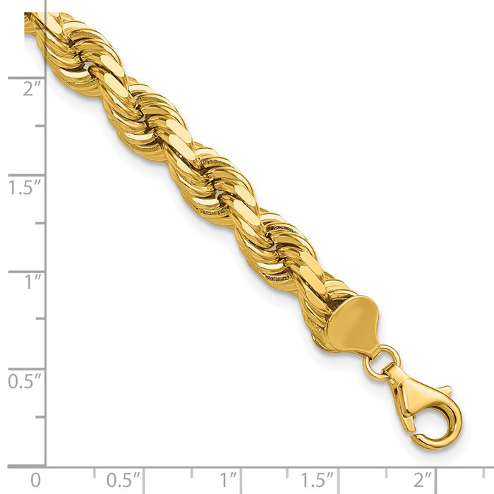 Shop 14K Gold 9-Inch Diamond-Cut Rope Chain - Stylish 8mm, Luxury Clasp-3