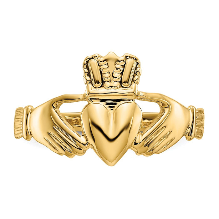 Buy 10K Polished Claddagh Ring - Elegant Irish Design, Stylish & Affordable-4