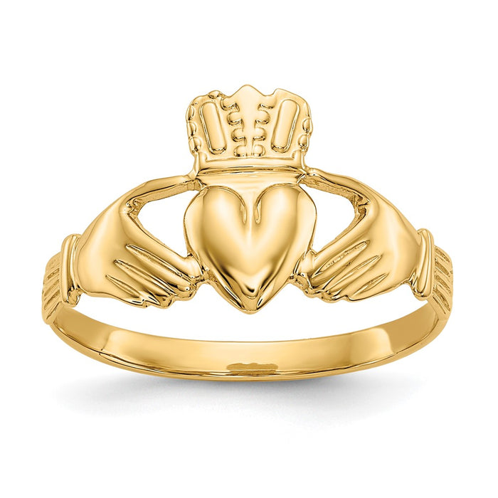 Buy 10K Polished Claddagh Ring - Elegant Irish Design, Stylish & Affordable-1