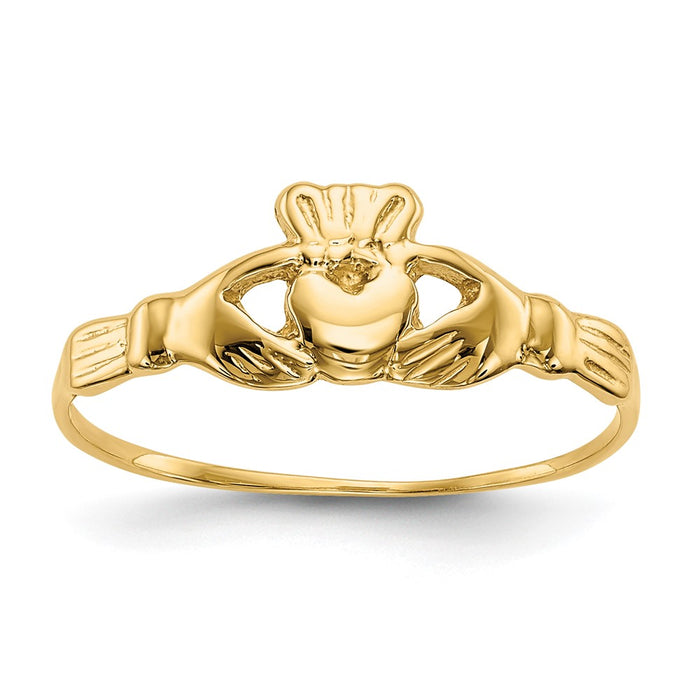 Shop Exclusive 10K Children's Polished Claddagh Ring - Stylish & Affordable!-1
