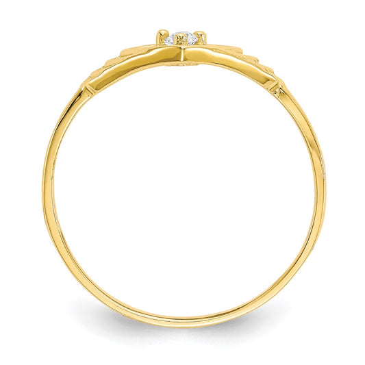 Buy 10K Gold Heart-Shaped CZ Ring - Stylish & Affordable Jewelry Choice!