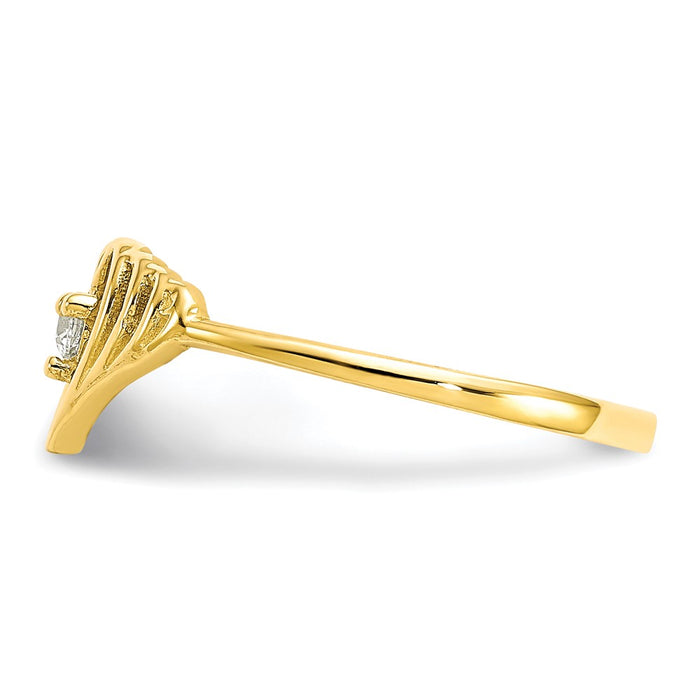 Buy 10K Gold Heart-Shaped CZ Ring - Stylish & Affordable Jewelry Choice!-3