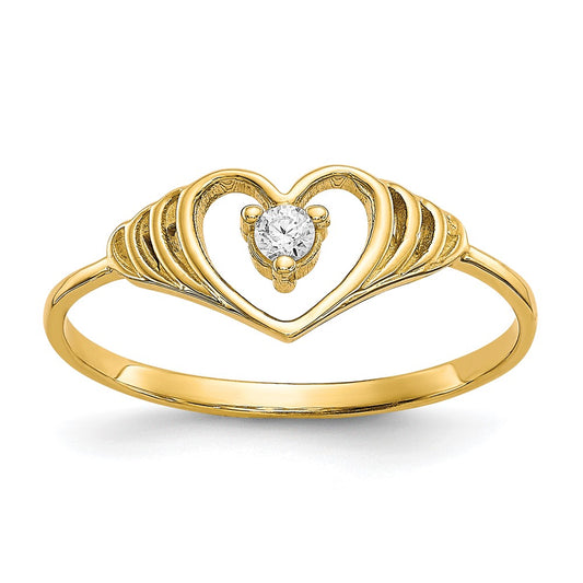 Buy 10K Gold Heart-Shaped CZ Ring - Stylish & Affordable Jewelry Choice!
