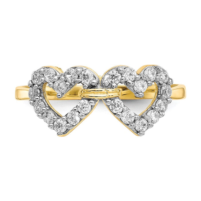 Buy Exclusive 10K Double Heart CZ Engagement Ring - Stylish & Affordable-5