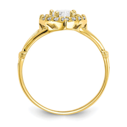Shop Stylish 10K Gold Heart-Shaped CZ Ring - Affordable Luxury Jewelry