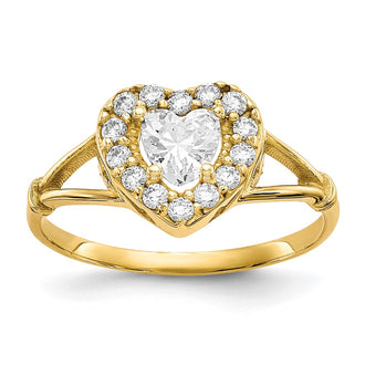 Shop Stylish 10K Gold Heart-Shaped CZ Ring - Affordable Luxury Jewelry